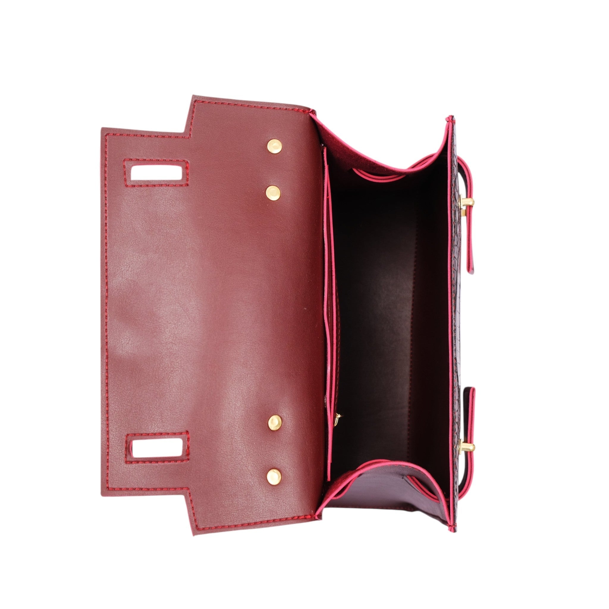 Luxe Crush Dark Brown Crocodile Cross-Body Bag With Top-Handle