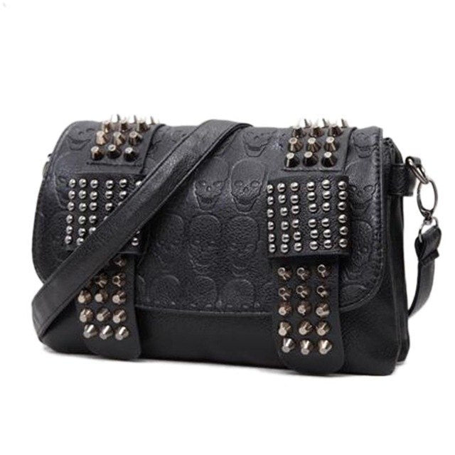 Luxe Crush Fashion Women Black Leather Messenger Bags