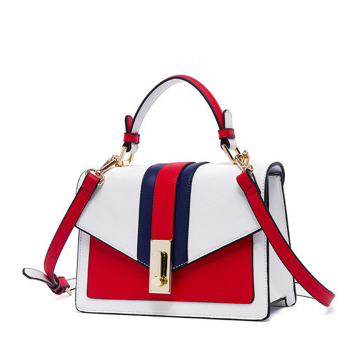 Fashion Ladies Handbag Color-Block Small Square Shoulder & Crossbody Bag
