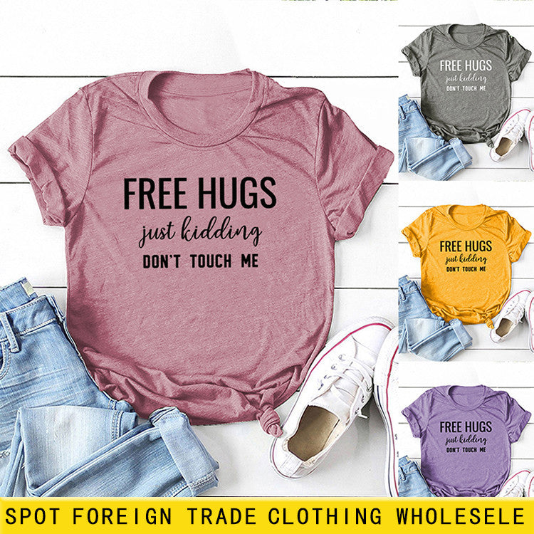 Luxe Crush Letter Simplicity Fashion Round Neck Short Sleeves