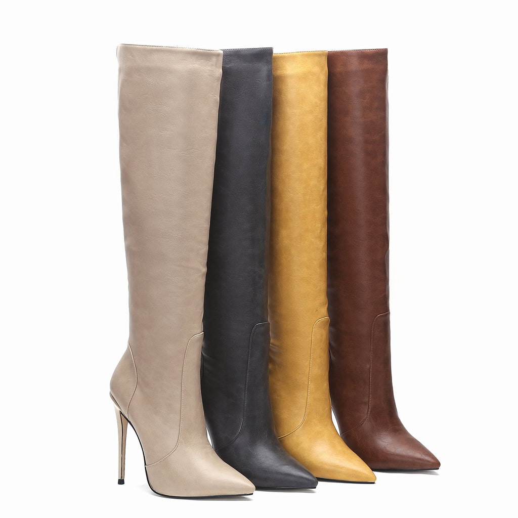 Luxe Crush New Small Wide High Stiletto Heel Fashion Boots