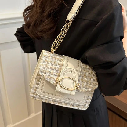 PU Crossbody Bag, Small Fragrance Style, Women's Bag, Emotional Chain Small Bag