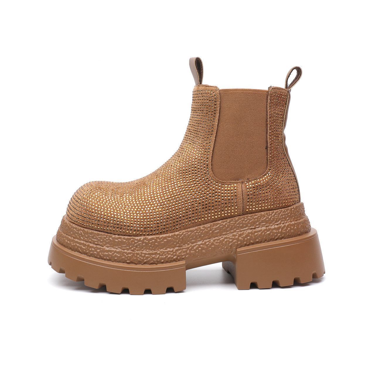 Luxe Crush Vintage Style Chunky Heel Leather Boots For Women