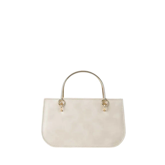 Corvette Beige Plain Leather Bag