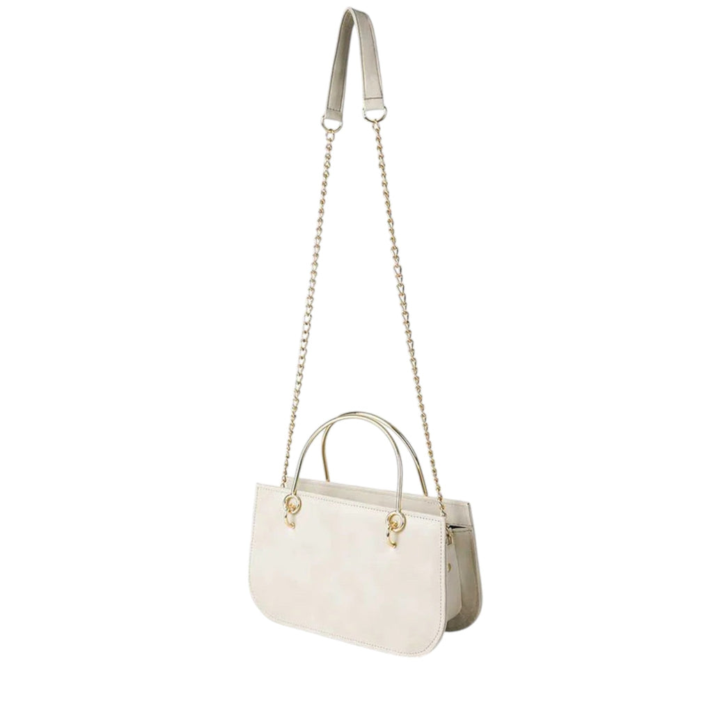Luxe Crush Corvette Beige Plain Leather Bag