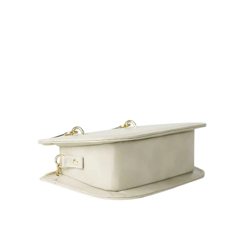 Luxe Crush Corvette Beige Plain Leather Bag