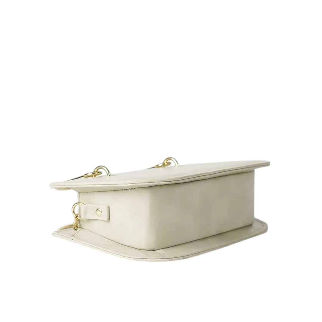 Corvette Beige Plain Leather Bag