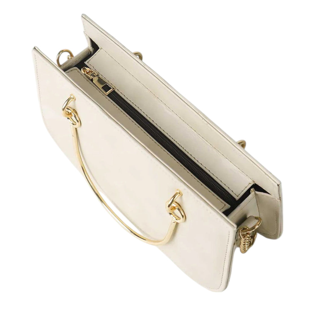 Luxe Crush Corvette Beige Plain Leather Bag