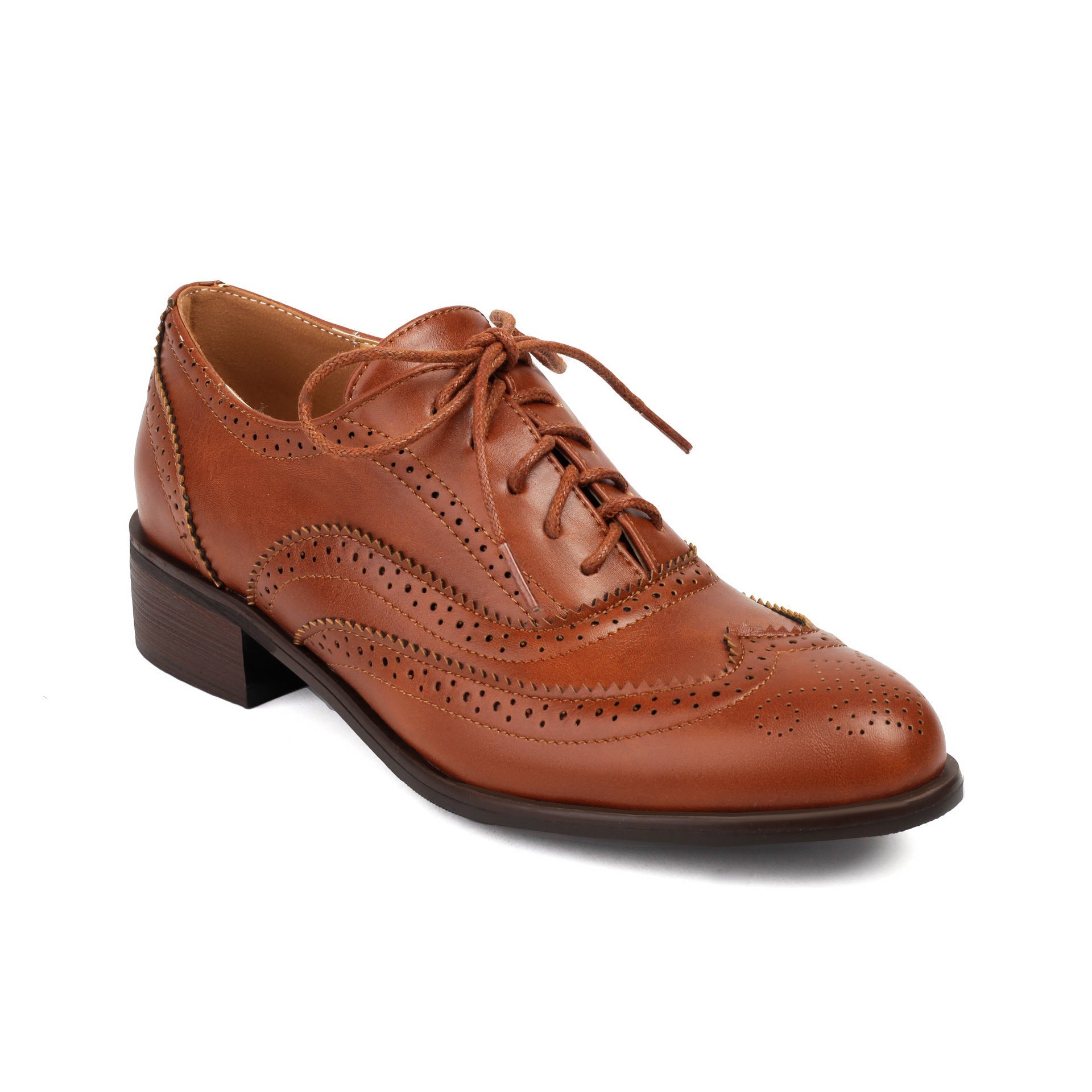 Luxe Crush Retro British Contrasting Color Brogue High-cut Lace-up Shoes