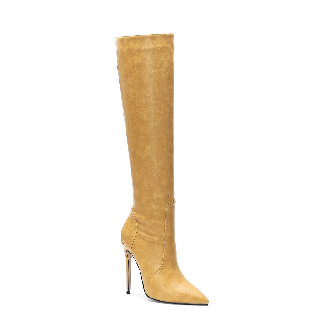 Luxe Crush New Small Wide High Stiletto Heel Fashion Boots