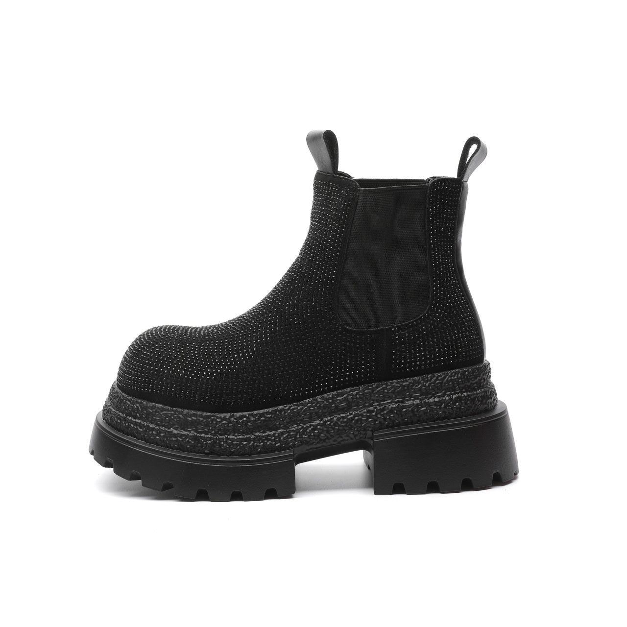 Luxe Crush Vintage Style Chunky Heel Leather Boots For Women