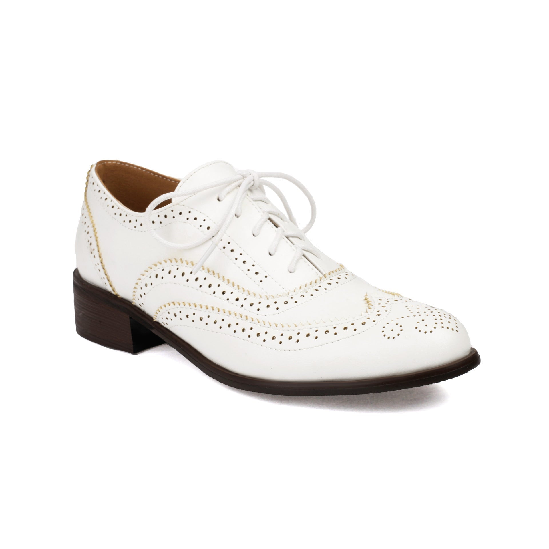 Luxe Crush Retro British Contrasting Color Brogue High-cut Lace-up Shoes