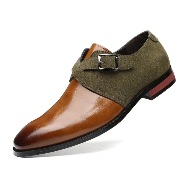 Men's Color Blocked Leather Shoes